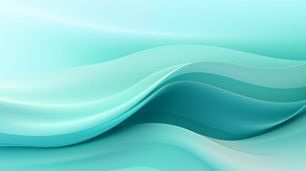 Obraz premium Background with abstract wave patterns, minimalism, aqua blue and seafoam green