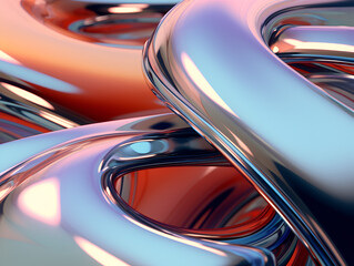 futuristic abstract liquid metal shape with chromatic effect,Generative AI