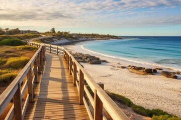 Fototapeta na wymiar Scenic coastal view in Scarborough Beach, Perth - Western Australia. Generative AI