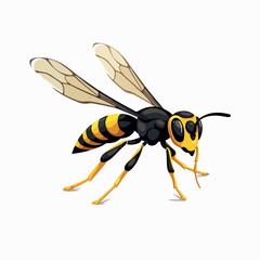 Wasp in cartoon, doodle style. 2d vector illustration in logo, icon style. AI Generative - obrazy, fototapety, plakaty
