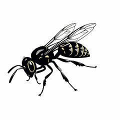 Wasp in cartoon, doodle style. 2d vector illustration in logo, icon style. AI Generative