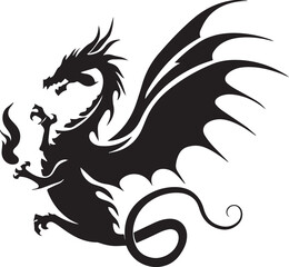 Dragon Silhouettes EPS Dragon Vector Dragon Clipart