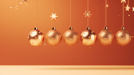 3d render winter theme ornaments, ai generated 