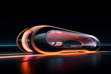 A conceptual hyperloop pod, straight from a sci-fi film - obrazy, fototapety, plakaty