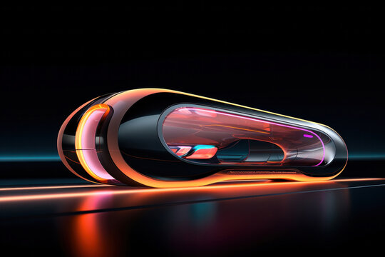 A conceptual hyperloop pod, straight from a sci-fi film