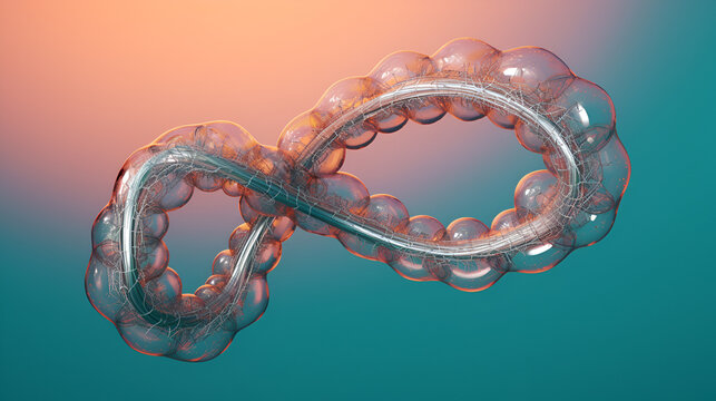 futuristic abstract organic crystal shape with holographic effect,Generative AI
