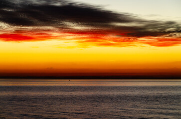 pre-dawn clouds over the ocean