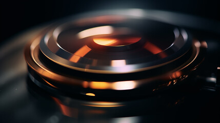 Photo video camera lens in closeup macro