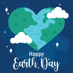 Happy earth day cute background Vector