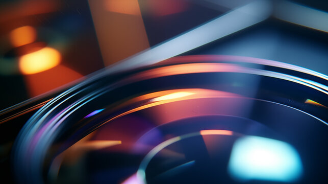 Photo video camera lens in closeup macro