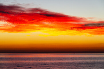 Fototapeta na wymiar ocean clouds just before sunrise