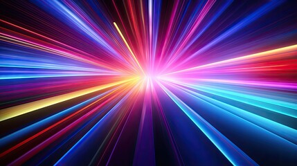 Abstract multicolored light travel in space