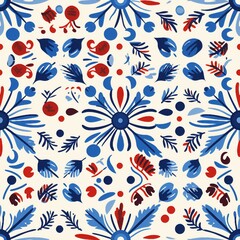 Scandinavian Folk Art Tiles Pattern