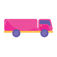 Side view of a colored truck icon Vector