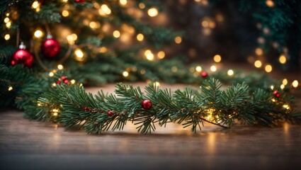 Christmas tree branches decorated