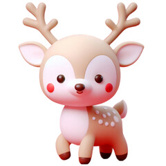 Obraz na płótnie Canvas 3D cute christmas reindeer 
