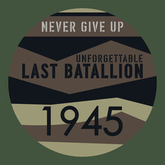 Obraz premium Military theme badge with camouflage effect for t shirt graphics