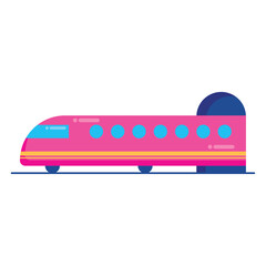 Side view of a colored train icon Vector