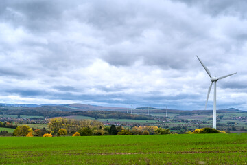 Obraz premium beautiful panorama of an autum landscape with coloured trees in germany
