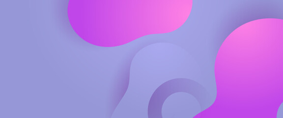 Purple violet simple abstract banner with wave and liquid shape