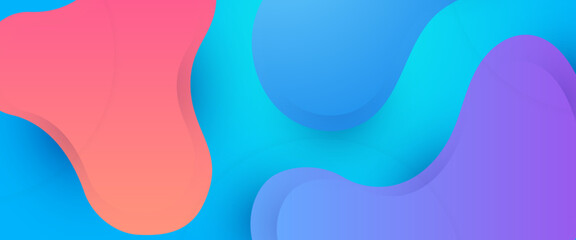 Colorful colourful vector abstract simple banner with wave and liquid shapes