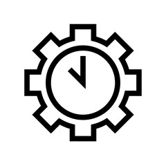 Time management action plan icon with black outline style. time, management, business, clock, watch, deadline, digital. Vector Illustration