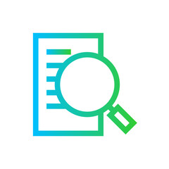 Analysis action plan icon with blue and green gradient outline style. business, analysis, graph, finance, financial, chart, technology. Vector Illustration