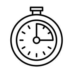 Duration event planning icon with black outline style. time, clock, duration, symbol, timer, line, watch. Vector Illustration