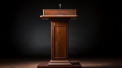 Wooden podium for political speech, presidential election
