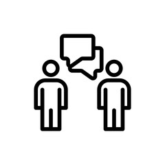 Communication action plan icon with black outline style. communication, connection, business, concept, network, information, internet. Vector Illustration