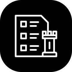 Action list action plan icon with black filled line outline style. business, list, success, plan, action, management, strategy. Vector Illustration