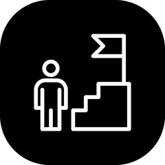 Steps action plan icon with black filled line outline style. step, business, concept, diagram, symbol, template, graphic. Vector Illustration