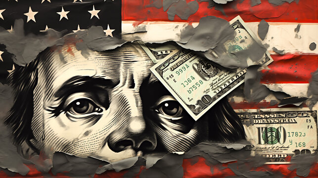 currency dollar collage art