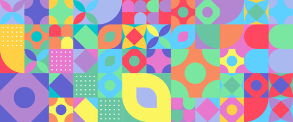 Vector flat design colorful colourful geometric mosaic banners