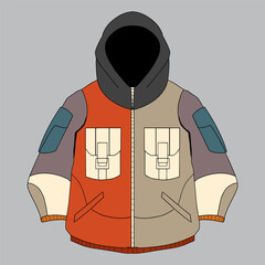 ninja fleece jacket and hoodie vector mockup easy to use © Findante