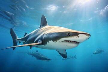 Naklejka premium Blacktip Shark in the Ocean