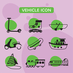 Set of different vehicle icons Vector