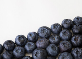 Blueberrys and mint on white background.