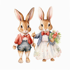 vintage christmas bunny clipart 