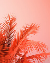 Fototapeta na wymiar Trendy Exotic Palm Leaf Abstract Background