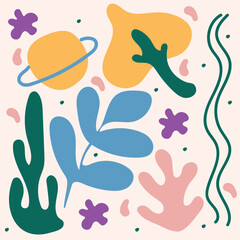 Hand drawn illustration background with abstract shapes Vector