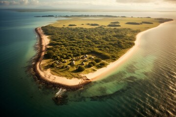 Aerial view of Mozambique island. Generative AI - obrazy, fototapety, plakaty