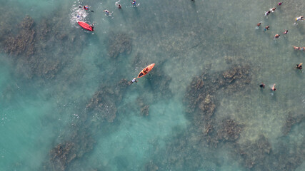 kayac aerial view in caribeean beach