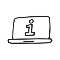 information. notification. rules. data. features. parameters. doodle. on a white background.