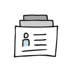 staff. questionnaire. client. doodle. work. search. vector. on a white background.