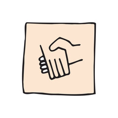 Obraz premium contract. arm. staff. vector. on a white background. doodle.