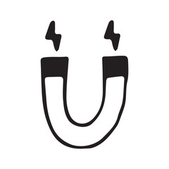 magnic. metal. search. search. vector. on a white background. doodle.