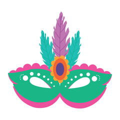 Isolated colored carnival mask with feathers Vector