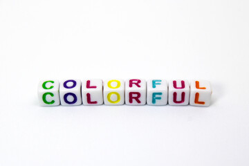Cubes forming the word Colorful