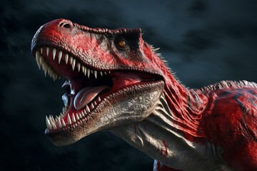 3D rendering of a dinosaur. Generative AI